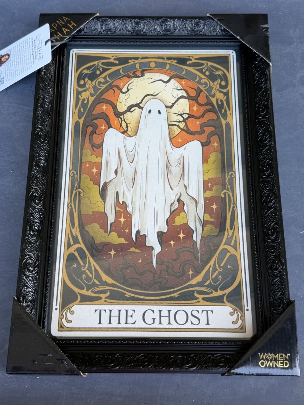 Sapna Shah – The Ghost - Loteria Style 18”x12” Framed Wall Art Print - NEW